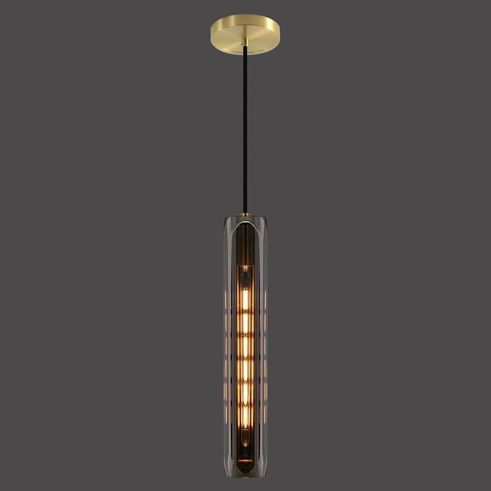 Modern K9 Crystal Kitchen Island Pendant Light,14.95'' Black Crystal Pendant